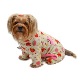 Yummy Strawberry Fleece Turtleneck Pajamas - L