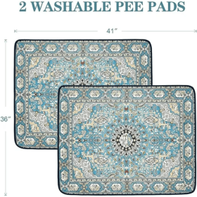 Washable Pee Pads For Dogs. 2 Pack Reusable Puppy Pads. 36" x 41" Super Absorbent, Leakproof, Dog Training Pads, Non-Slip, Pads For Floor Or Crate,