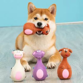 4pcs Cute Latex Dog Chew Toys With Sound, For Dental Health, Puppy Teething