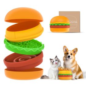 Hamburger Appearance Pet Bowl. Combination Multi-layer Five-in-one.