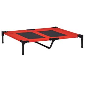 36" x 30" Elevated Cooling Summer Pet Bed With Mesh Ventilation - Red