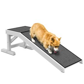 49" Pet Ramp for Dogs with Non-Slip Carpet, White