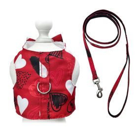 Abstract Hearts Harness Vest with Matching Leash - XL