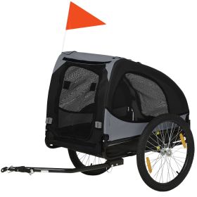 Dog Bike Trailer, Pet Carrier with Wheels for Medium Dogs, Black
