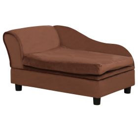Pet Sofa Bed Couch with Storage, Pet Sofa for Small Dogs, Brown