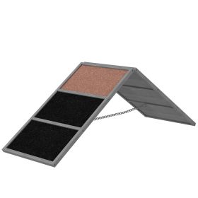 Dog Agility Ramp with Non-slip Surface, A-frame Ramp for All Dog Breeds. Gray Color