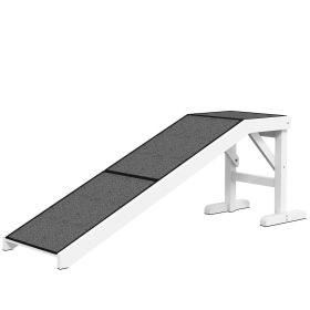 60" Pet Ramp for Dogs with Non-Slip Carpet, White