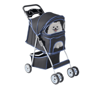Pet Stroller - Foldable, Lightweight, And Durable - Ideal For Small To Medium Pets -Includes Storage Basket