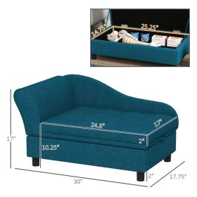 PawHut Pet Sofa For Small Dogs With Storage, Dark Blue