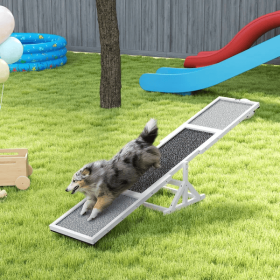Wooden Dog Agility Seesaw For Training And Exercise, Weather Resistant, 83 L X 16 W X 14 H Inch