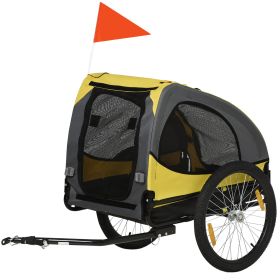 Dog Bike Trailer, Pet Stroller with Wheels for Medium Dogs, Yellow