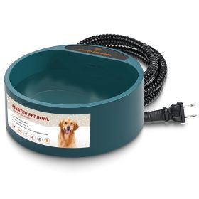 1Pc Heated Water Bowl For Dogs Or Cats, 74.4OZ Heating Water Dish IP67 Waterproof Thermal Water Bowl
