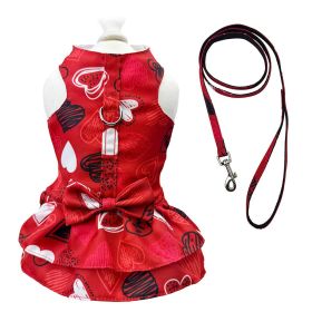 Abstract Hearts Harness Dress with Matching Leash - M