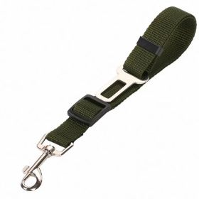 High Quality Durable Pet Vehicle Leash, Nylon, Adjustable Car Seat Safety Belt Leash (Option: Army Green)
