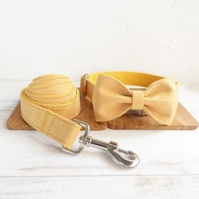 Nala Dog Collar And Leach Set With Bowtie (Option: Yellow-XS)