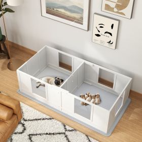 Double Room Design Whelping Box For Dogs With Whelping Pad (Option: White-900x580x140 mm)