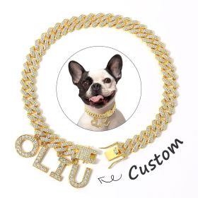 Luxury Alloy Dog Neckless (Option: Glod-40cm)