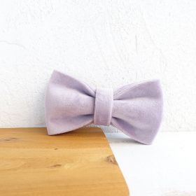 MUTTCO Polyester Dog Collar And Leash Set, With Bowtie (Option: Light purple Tie-S)