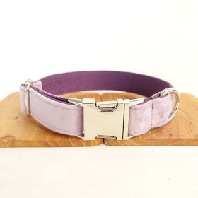 MUTTCO Polyester Dog Collar And Leash Set, With Bowtie (Option: Light purple Collar-S)