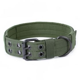 Nylon Anti-grind Dog Leash Collar With Velcro Panel (Option: Green-M)