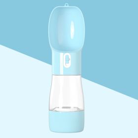 Portable Water Bottle With Food Dispenser For Traveling (Option: Blue)