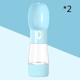 Portable Water Bottle With Food Dispenser For Traveling (Option: 2pc Blue)