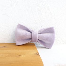 MUTTCO Polyester Dog Collar And Leash Set, With Bowtie (Option: Light purple Tie-XS)