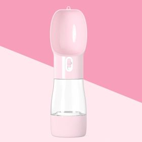 Portable Water Bottle With Food Dispenser For Traveling (Option: Pink)
