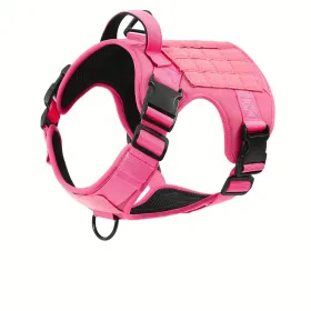 American Local Tactical Pet Boobs Service Dog Harness Vest Adjustable Reflective Dog Harness Metal Buckle Hiking Training (Option: Pink-L)