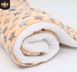 Cute Blankets Dog Or Cat Pet Mat (Option: Beige starry sky-L70x55)