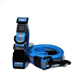 Reflective Leash Set It Can Reflect Light Sources Effectively Enhancing The Safety Of Pets During Outdoor Outings (Option: Blue-25mm)