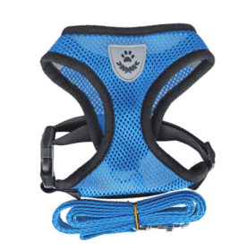 Fashionable High-end Multi-color Dog Harness And Leash (Option: Light blue-M)