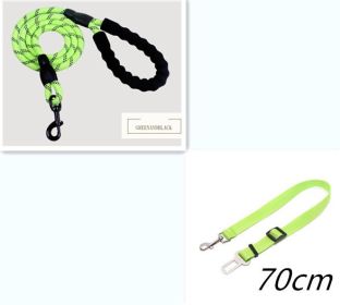 Nylon Reflective Dog Leash For Small Medium Large Dogs (Option: Green set)