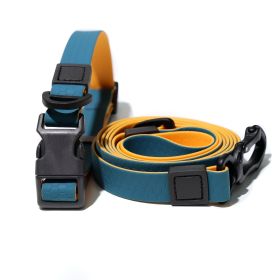 Honeycomb embossed dual-color pet leash set is stylish and fashionable. The embossed surface enhances the leash's grip, preventing slippage when held. (Option: Blueorange-25mm)