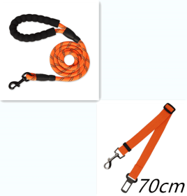 Nylon Reflective Dog Leash For Small Medium Large Dogs (Option: Orange set)