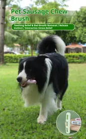 DOG Chew Toys For Teeth Cleaning, Pet Sausage Chew Brush, Pet Chew & Clean Buddy (Option: Pink)