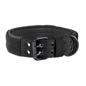 Nylon Anti-grind Dog Leash Collar With Velcro Panel (Option: Black-L)