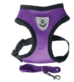 Fashionable High-end Multi-color Dog Harness And Leash (Option: Purple-XL)