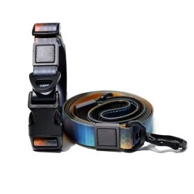 PVC Coated Rubberized Waterproof Traction Leach, Heat Transfered Printing (Option: Blue-15mm)