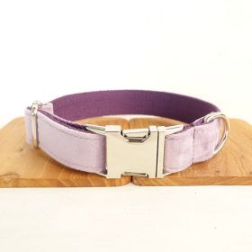 MUTTCO Polyester Dog Collar And Leash Set, With Bowtie (Option: Light purple Collar-XS)