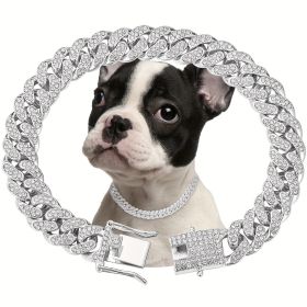 Shiny Diamond Safety Metal Necklace (Option: Silver-M)