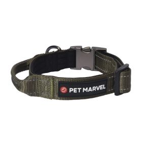 PET MARVELHigh Performance Tactical Dog Collar 1.25 Inch Wide With Handle (Option: Army Green-Large)