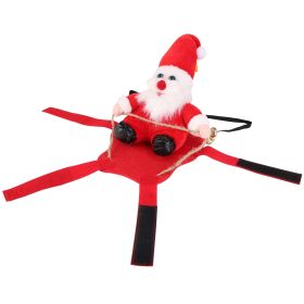 1Pc Riding Santa Claus With Bell Costume. Red Winter Coat For Dog (Option: L)
