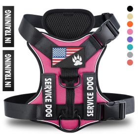 Reflective, Breathable, Service Dog Harness. Polyester Harness With Clip Attachments (Option: Pieces of red-XS)