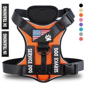 Reflective, Breathable, Service Dog Harness. Polyester Harness With Clip Attachments (Option: Orange-XS)