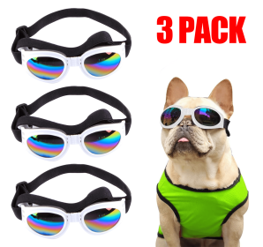 Pet Sunglasses. Windproof Glasses/Goggles For Small To Medium Dogs. UV, Wind, Dust, Fog Protection With Adjustable Strap (Option: 3PCS)