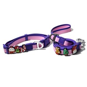 The New Dual-Color Embossed Pet Leash Set Is A Pet Product That Combines Appearance, Fun And Practicality. (Option: Pink-15mm)
