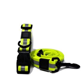 Reflective Leash Set It Can Reflect Light Sources Effectively Enhancing The Safety Of Pets During Outdoor Outings (Option: Yellow-25mm)