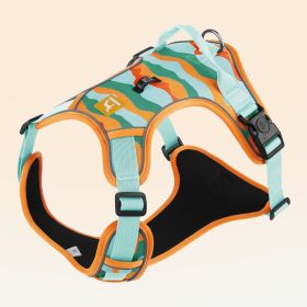 Dog Chest And Back Reflective Harness, Attached Hand Holding Rope (Option: Orange-S)