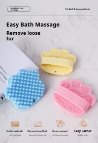 Dog Bath Brush,Pet Bath Comb Brush Soothing Massage Rubber Comb,Pet Bathing Brush (Option: Pink)